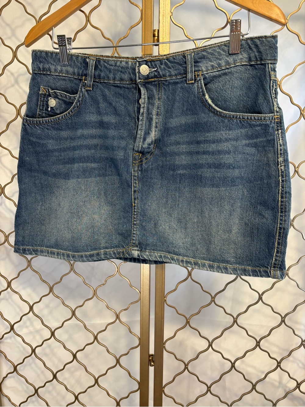 We The Free by Free People Anthropologie Denim Mini Skirt in Faded Blue size 32